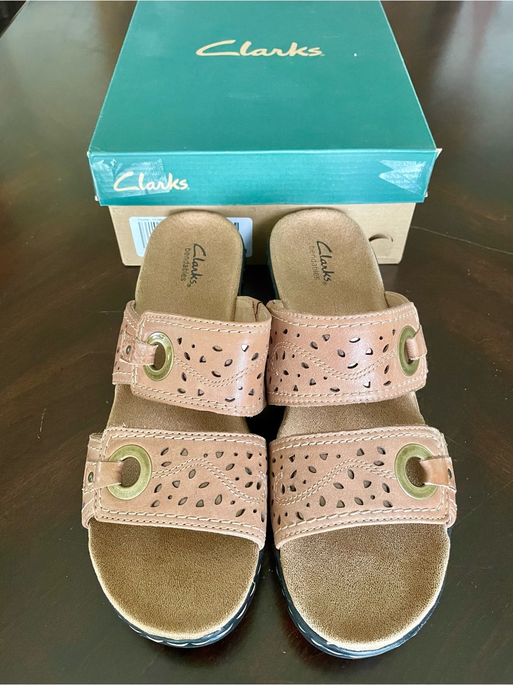 Clarks Lexi Laurel Brown Leather Sandals - Women’s Size 10 - NEW - Picture 3 of 16